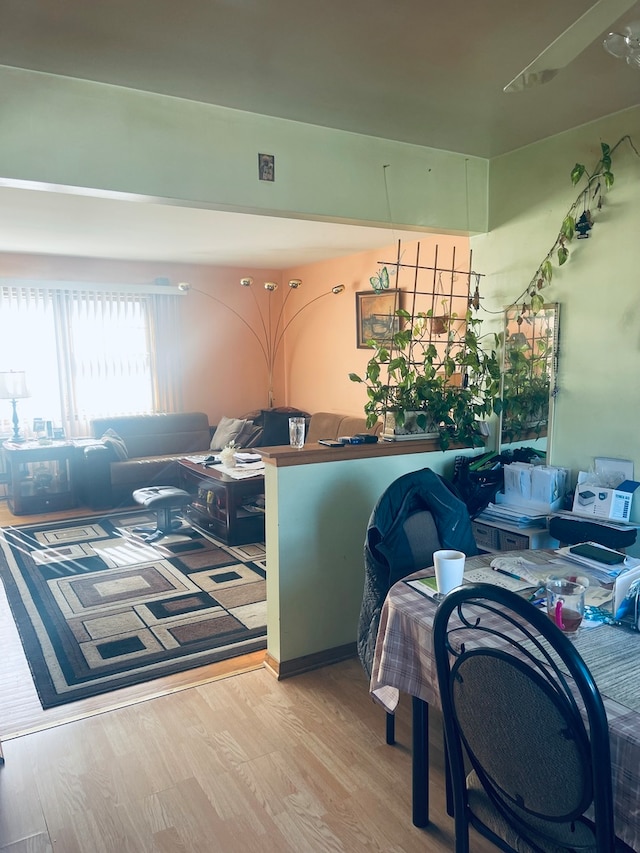 living room featuring light hardwood / wood-style floors