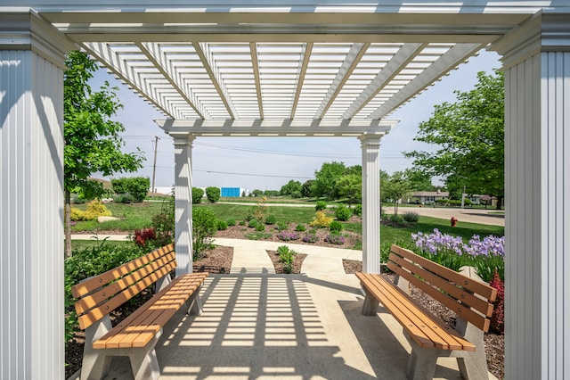 view of patio with a pergola