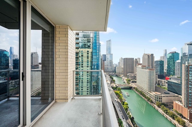 balcony with a water view