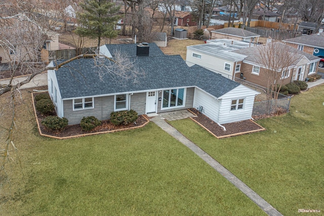 aerial view with a residential view