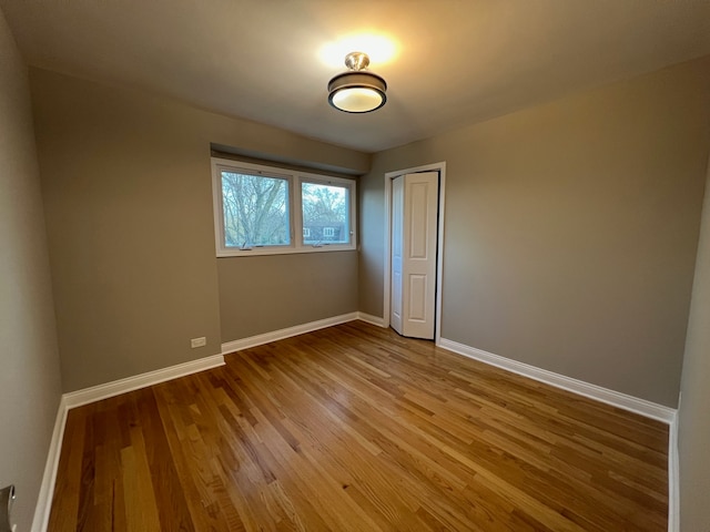 spare room featuring light wood-type flooring