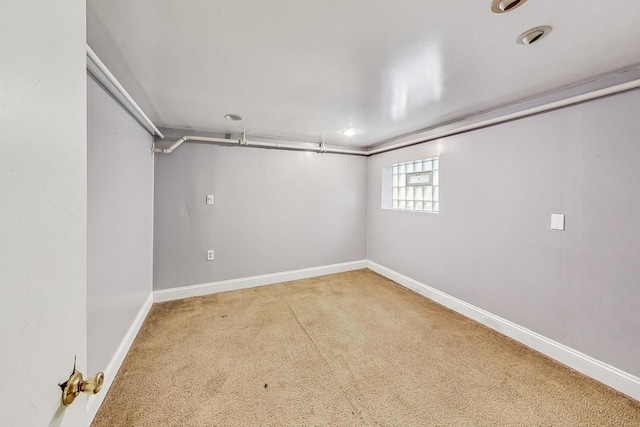 basement featuring carpet floors