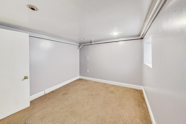 basement featuring carpet floors