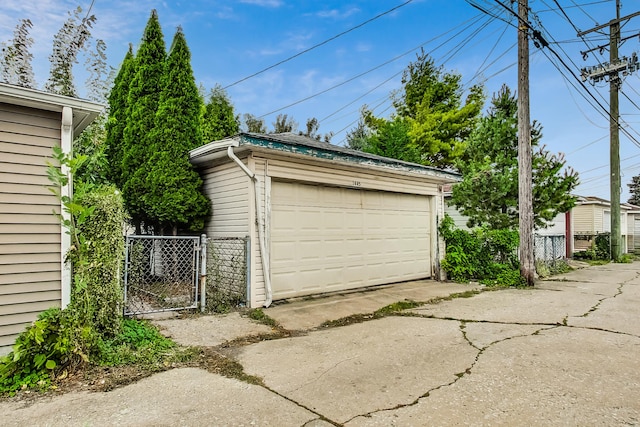 view of garage