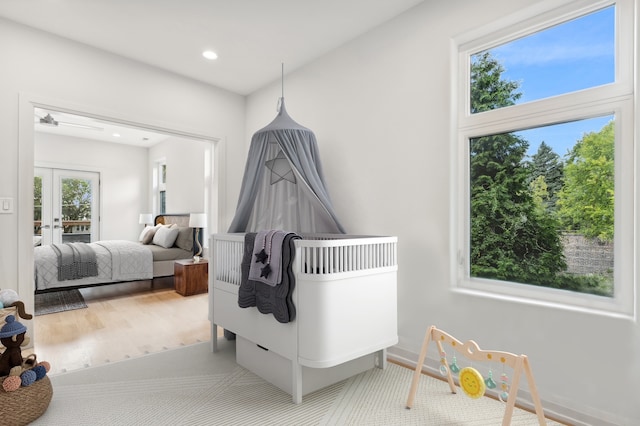 bedroom featuring french doors