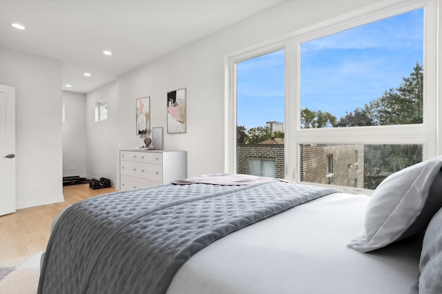 bedroom featuring light hardwood / wood-style flooring