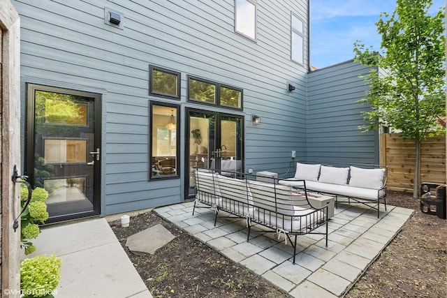 view of patio featuring an outdoor living space