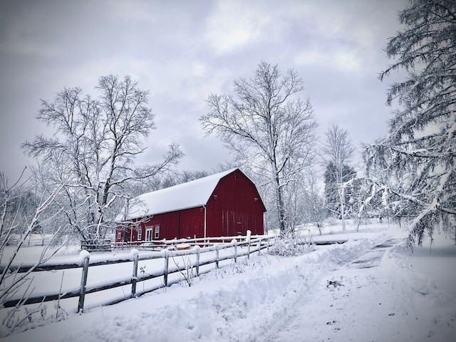 view of snow covered structure