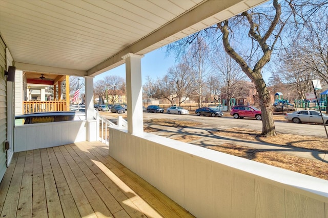 balcony featuring a porch