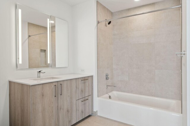 211 N Harbor Dr Unit 3704, Chicago, IL 60601 - full bath featuring vanity, washtub / shower combination, and recessed lighting