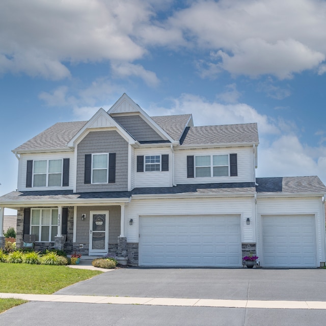 craftsman-style house with a garage