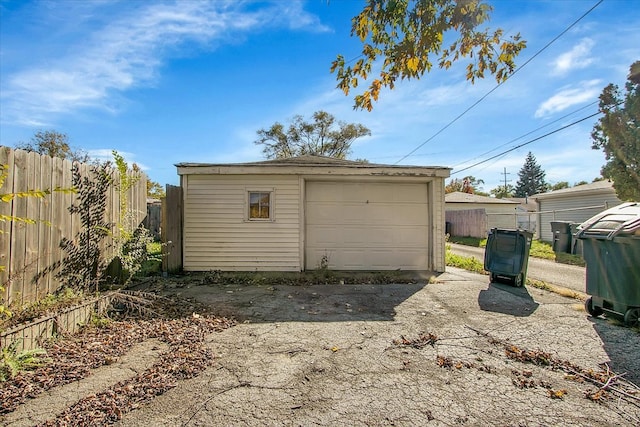 view of garage