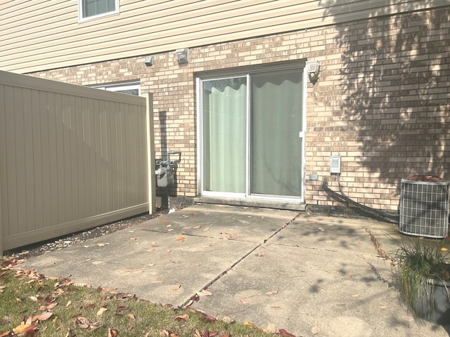 view of patio featuring central air condition unit