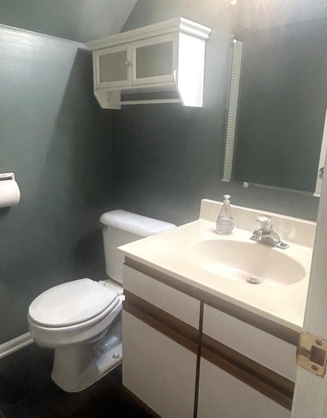 bathroom with toilet and vanity