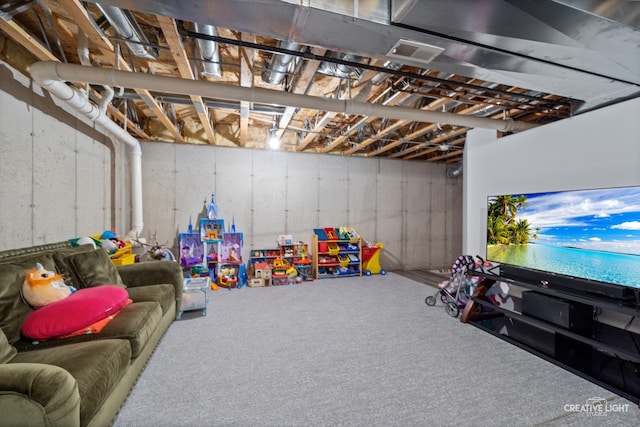 playroom featuring carpet