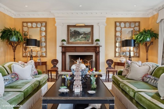 interior space with crown molding and hardwood / wood-style floors