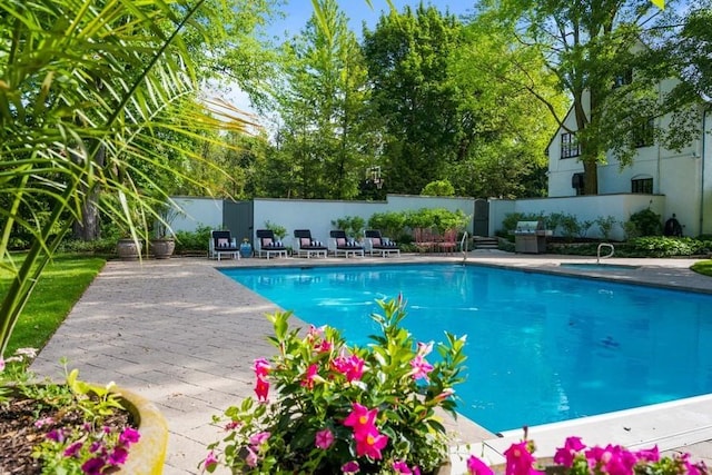 view of pool featuring a patio area