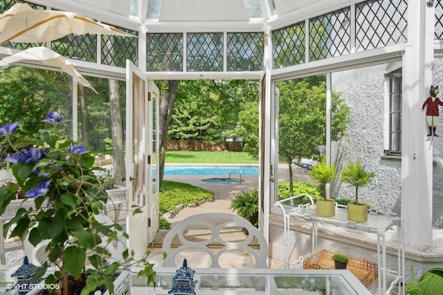 view of sunroom