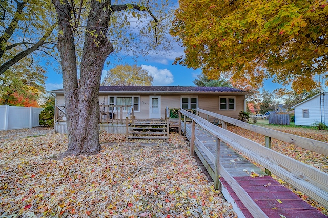 exterior space with a wooden deck