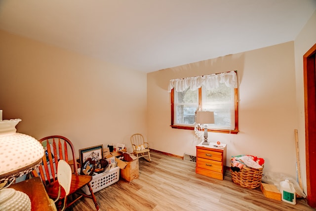 living area with light wood-type flooring