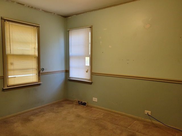 view of carpeted spare room