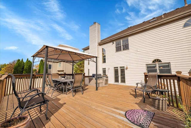 deck with a gazebo