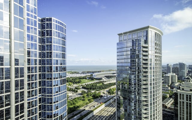 view of city featuring a water view