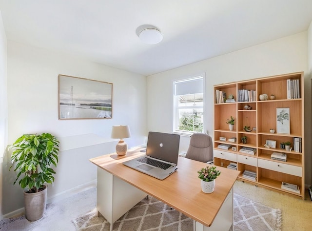 office space featuring light colored carpet