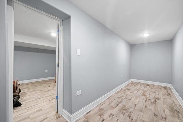 unfurnished room featuring light hardwood / wood-style floors