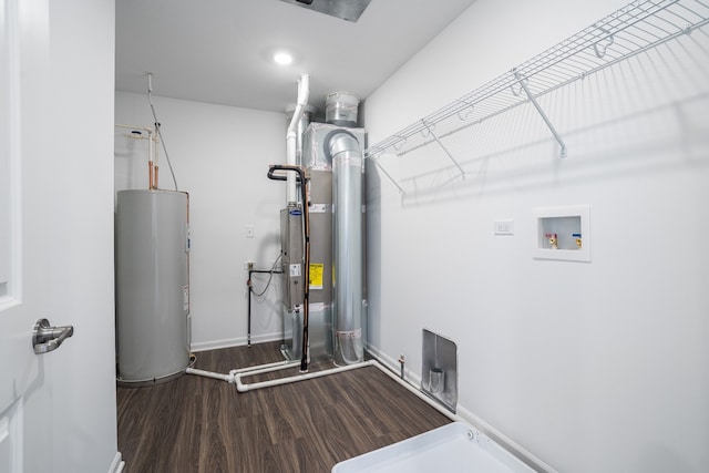 utility room featuring water heater