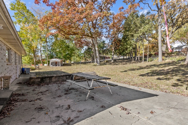 view of yard with a patio and cooling unit