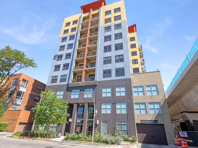 view of building exterior with a garage