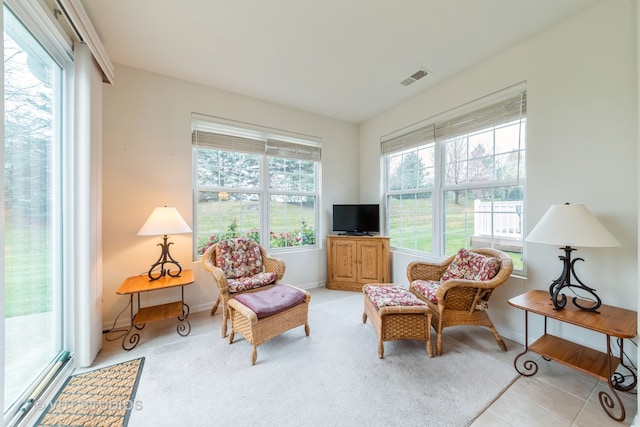 sitting room featuring a wealth of natural light