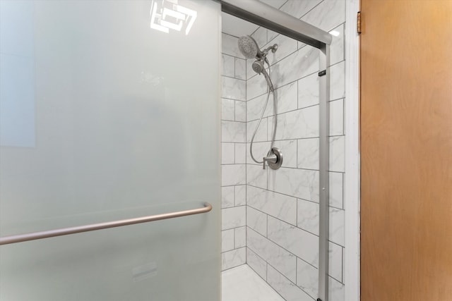 bathroom featuring walk in shower