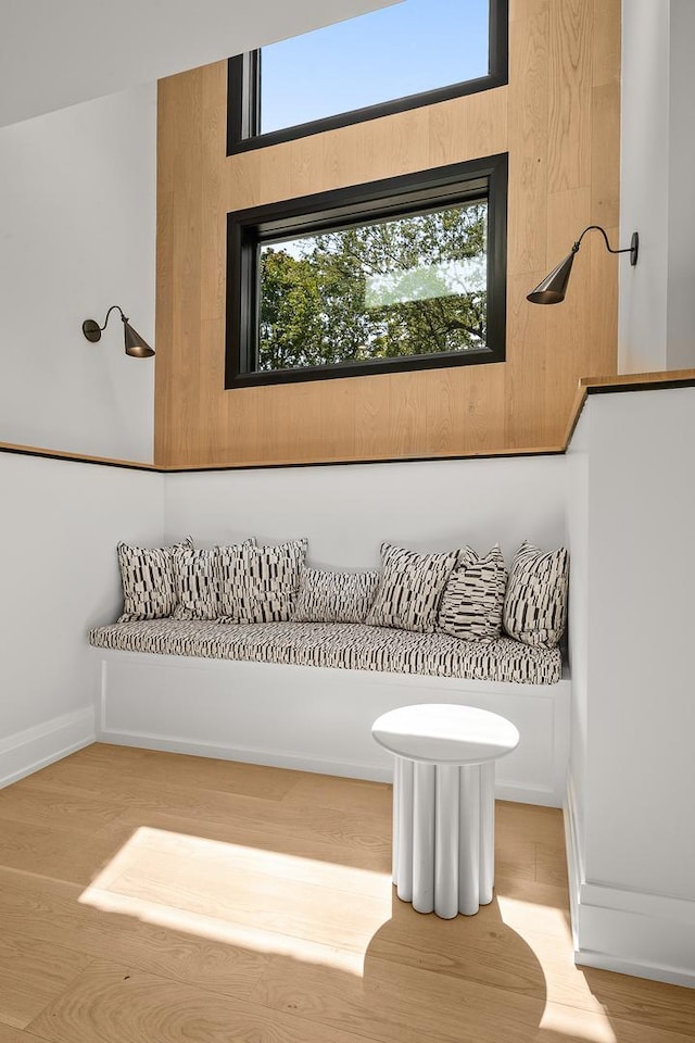 bathroom featuring hardwood / wood-style floors and a wealth of natural light