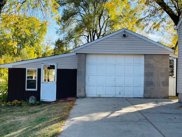 view of garage