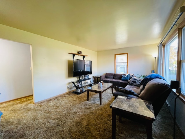 living room with carpet and plenty of natural light