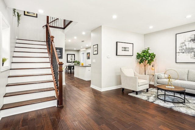 living room with wood-type flooring