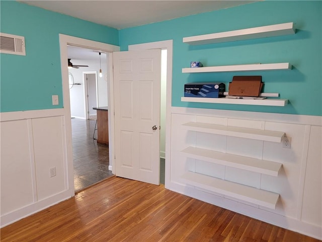 interior space with hardwood / wood-style floors