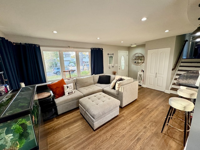 living room featuring hardwood / wood-style floors