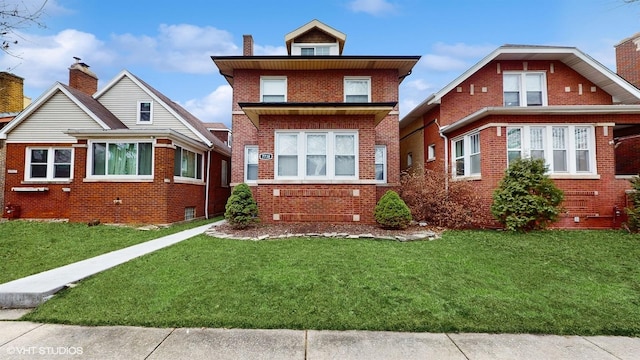 view of front of house with a front lawn