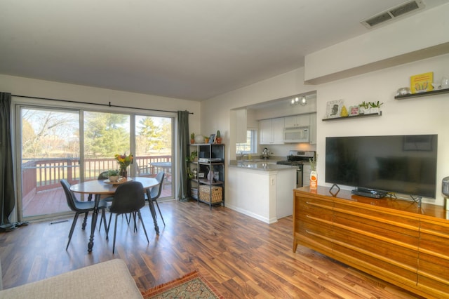 dining room featuring dark wood-type flooring