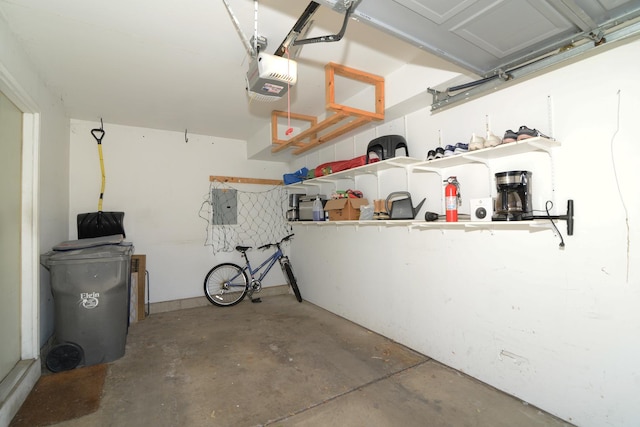 garage featuring a garage door opener