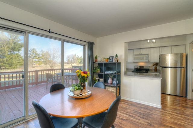 dining room featuring dark wood-type flooring