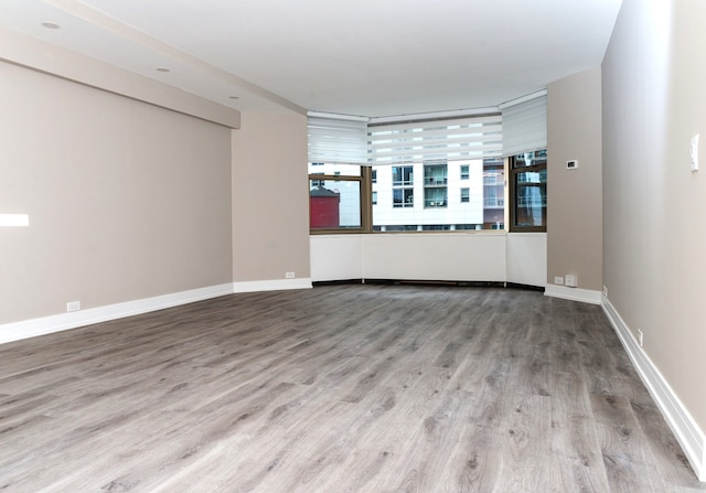 spare room with wood-type flooring