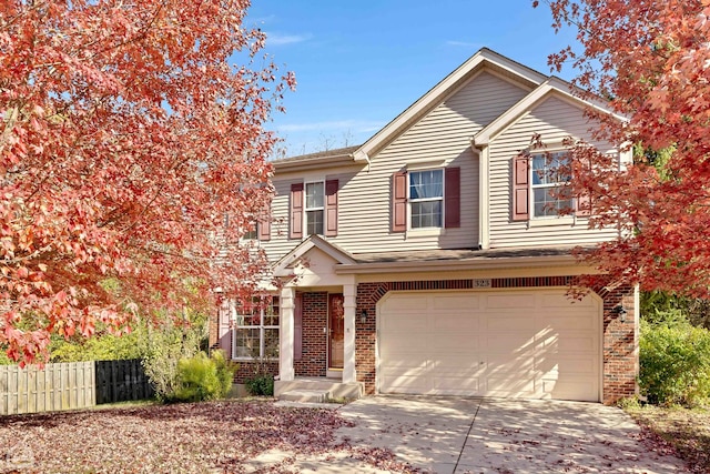 view of front of house with a garage