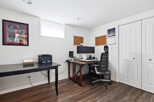 office featuring dark hardwood / wood-style flooring