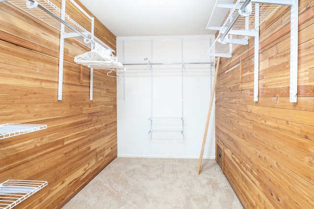 spacious closet featuring carpet flooring