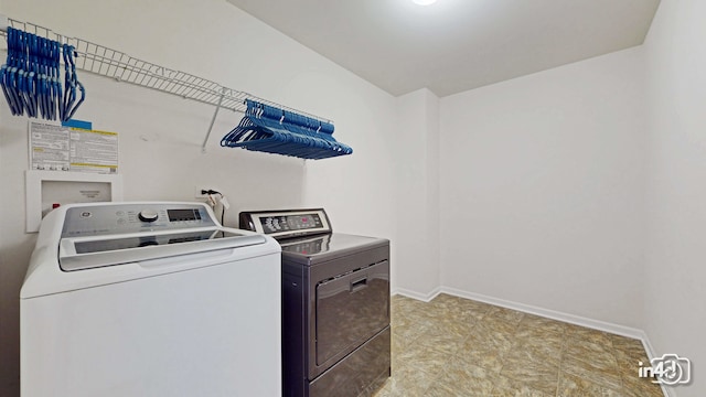 laundry area featuring washer and dryer