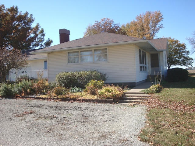 view of single story home